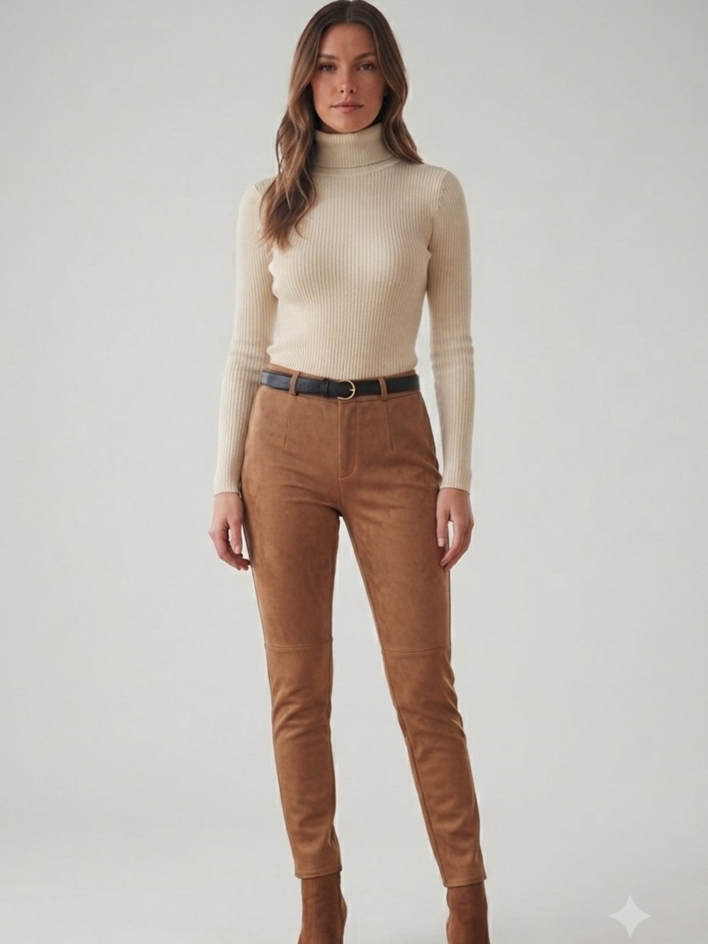 Talula Faux Suede Camel Brown Pants Size 10